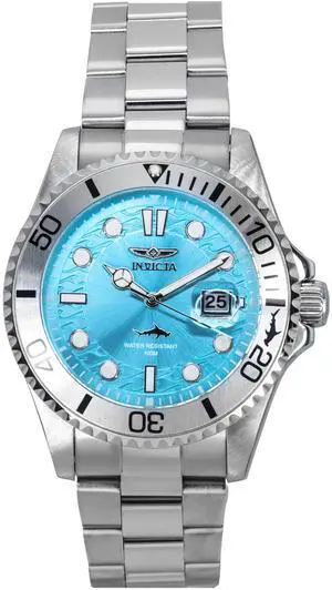 Invicta Pro Diver Stainless Steel Light Blue Dial Quartz 44715 100M Men's Watch