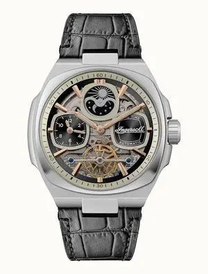 Ingersoll The Spirit Moon Phase Leather Strap Skeleton Dial I15801 Mens Watch