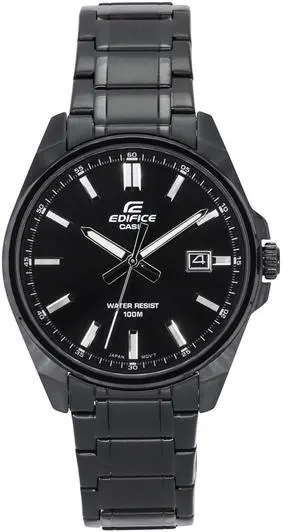 Casio EDIFICE Analog Black Ion Plated Stainless Steel EFV-150DC-1A Mens Watch