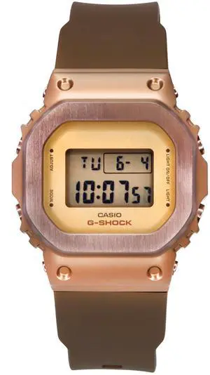 Casio G-SHOCK Digital Brown Ion Plated Bezel GM-S5600UBR-5 200M Ladies Watch