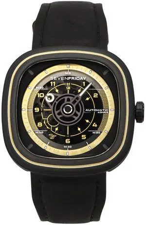 Sevenfriday T Series NFC Enabled Calf Leather Strap Black Dial T2/06 Mens Watch