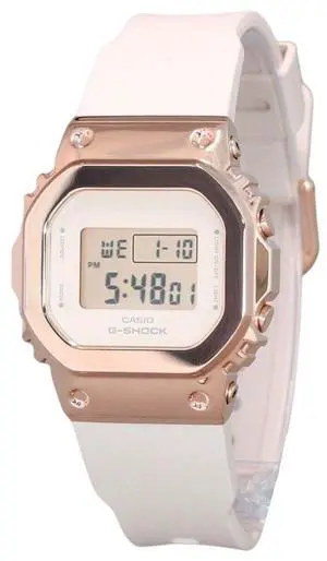 Casio G-SHOCK Digital Pink Gold Ion Plated Bezel GM-S5600UPG-4 200M Ladies Watch