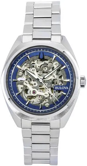 Bulova Classic Surveyor Stainless Steel Skeleton Dial 96A292 100M Mens Watch