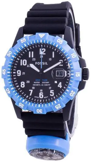 Fossil FB Adventure Compass Silicone Strap Analog Quartz FS5731 100M Mens Watch