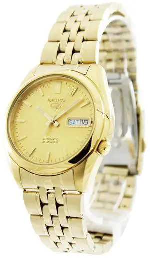 Seiko 5 Automatic 21 Jewels SNK366K1 Stainless Steel Gold Tone Dial Mens Watch