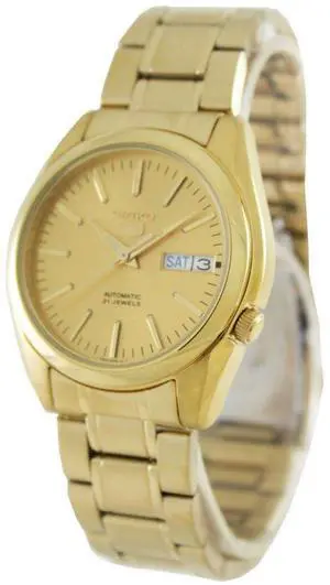 Seiko 5 Automatic 21 Jewels SNKL48K1 Gold Plated Stainless Steel 30M Mens Watch
