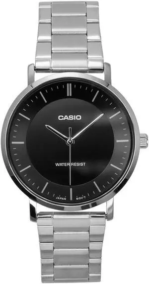 Casio Standard Analog Stainless Steel Black Dial Quartz MTP-VT04D-1E Men's Watch