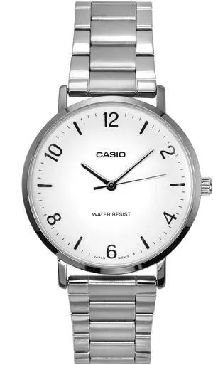 Casio Standard Analog Stainless Steel White Dial Quartz MTP-VT03D-7B Men's Watch Casio Standard Analog Stainless Steel White Dial Quartz MTP-VT03D-7B Men's Watch