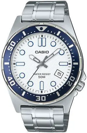 Casio Standard Analog Stainless Steel White Dial Quartz MTD-135D-7AV Men's Watch