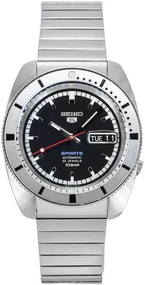 Seiko 5 Sports Black Dial Dress Automatic Men's Watch With Extra Strap SRPL05K1