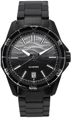 Armani Exchange Black Stainless Steel Grey Dial Quartz AX1952 100M Men's Watch