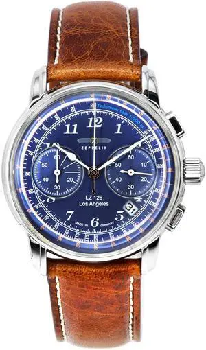 Zeppelin LZ126 Los Angeles Chronograph Blue Dial Quartz Z76143 Men's Watch