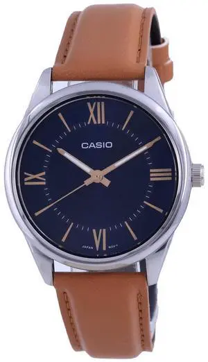 Casio Blue Dial Stainless Steel Analog Dress Quartz Mens Watch MTP-V005L-2B5