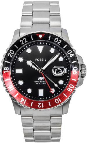 Fossil Blue GMT Stainless Steel Black Dial Quartz FS6092 100M Men's watch