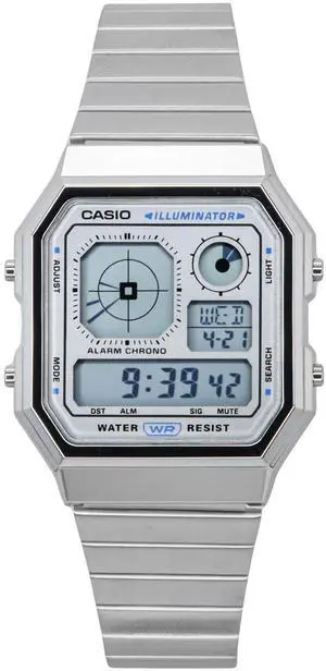 Casio Vintage Digital Stainless Steel Quartz A130WE-7A Unisex Watch