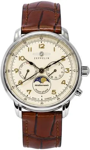 Zeppelin Mediterranean Beige Dial Quartz Dress Men's Watch 96365 Zeppelin Mediterranean Beige Dial Quartz Dress Men's Watch 96365