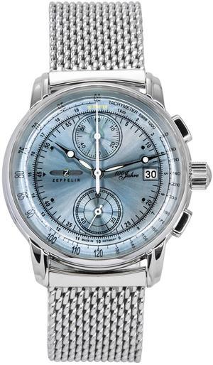 Zeppelin 100 Jahre Ed 1 Chronograph Ice Blue Dial Quartz 8670M4 Men's Watch