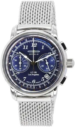 Zeppelin LZ126 Los Angeles Blue Dial Chronograph Quartz Men's Watch 7614M3