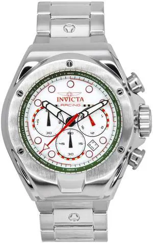 Invicta Racing Chronograph Stainless Steel White Dial Quartz 47746 Men's Watch