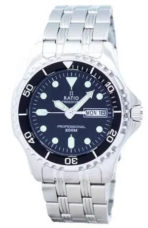 RATIO FreeDiver Professional 200M Day/Date Sapphire Quartz 36JL140 Mens Watch