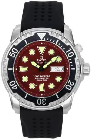 RATIO FreeDiver Version 02 Helium Safe 1000M 1068HA90-34VA-RED-V02 Mens Watch RATIO FreeDiver Version 02 Helium Safe 1000M 1068HA90-34VA-RED-V02 Mens Watch