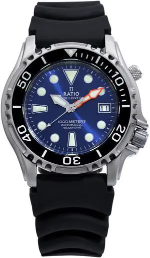 RATIO FreeDiver Helium Safe 1000M Stainless Steel 1066KE20-33VA-BLU Mens Watch