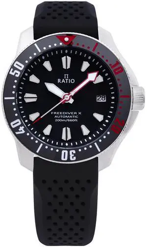 RATIO FreeDiver X Marine Black With Black Ceramic Inlay Diver RTX001 Mens Watch