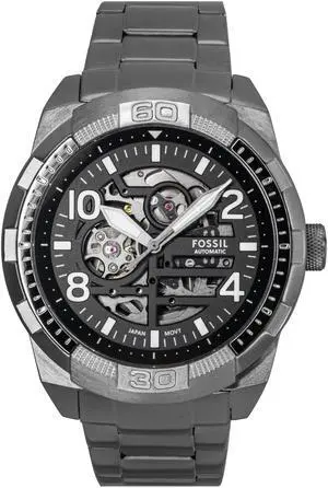 Fossil Bronson Stainless Steel Black Skeleton Dial Automatic ME3255 Men's Watch