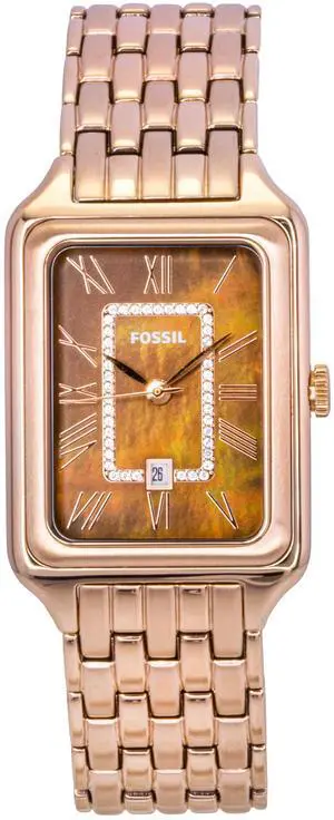 Fossil Raquel Brown Mother Of Pearl Dial Quartz Casual Women's Watch ES5323