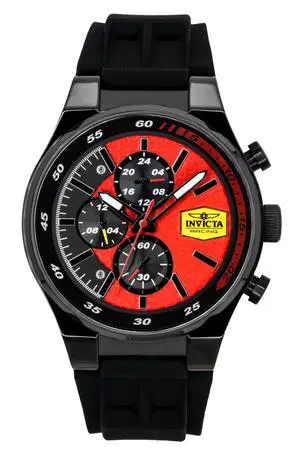 Invicta Racing Chronograph Silicone Strap Red Dial Quartz 48877 Men's Watch