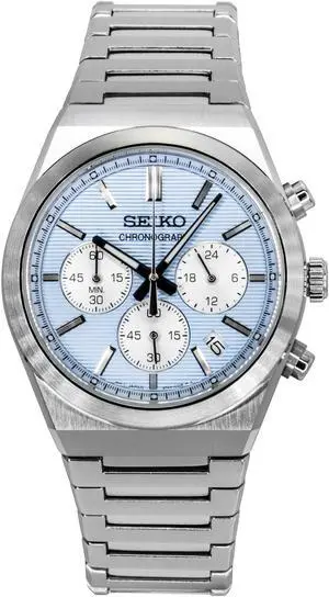 Seiko Conceptual Chronograph Light Blue Dial Quartz 100M Men's Watch SSB459P1