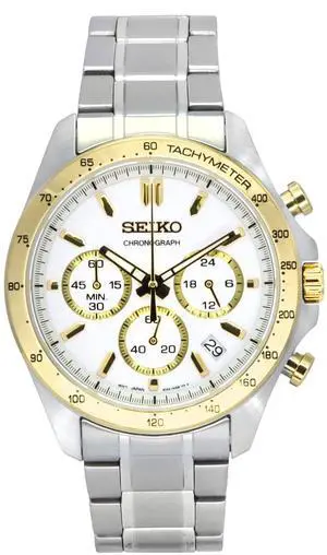 Seiko Spirit Chronograph White Dial Quartz 100M Men's Watch SBTR024