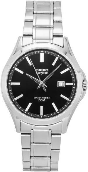 Casio Standard Analog Stainless Steel Black Dial Quartz MTS-115D-1AV Men's Watch
