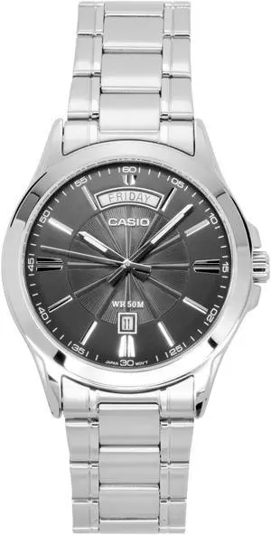 Casio Standard Analog Stainless Steel Grey Dial Quartz MTP-1381D-8AV Men's Watch