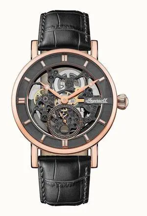 Ingersoll The Herald Black Skeleton Dial Automatic Dress Men's Watch I00403B