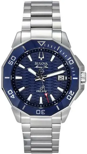 Bulova Marine Star Precisionist Blue Dial Quartz Diver's 200M Men's Watch 96B433