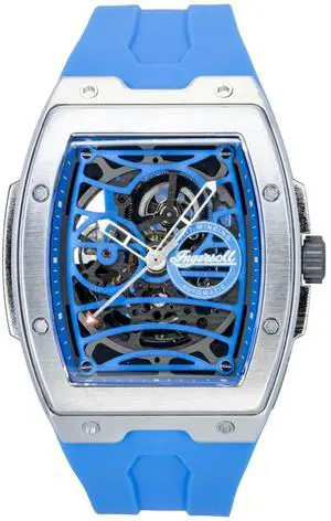 Ingersoll The Challenger Polyurethane Strap Blue Skeleton Dial Automatic I12308 Men's Watch Ingersoll The Challenger Polyurethane Strap Blue Skeleton Dial Automatic I12308 Men's Watch