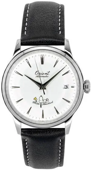 Orient Bambino Peanuts 75th Anniversary Limited Edition Leather Strap White Dial Automatic RA-AC0M16S Men's Watch Orient Bambino Peanuts 75th Anniversary Limited Edition Leather Strap White Dial Automatic RA-AC0M16S Men's Watch
