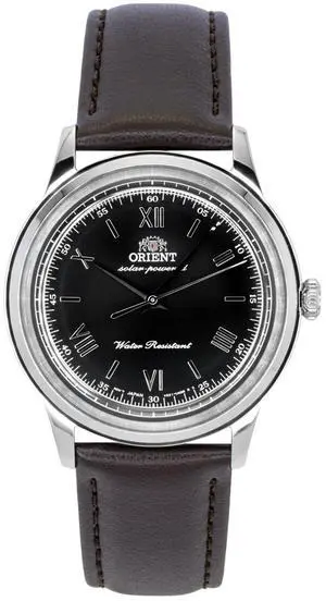 Orient Bambino Leather Strap Black Dial Solar RA-WK0004L Men's Watch Orient Bambino Leather Strap Black Dial Solar RA-WK0004L Men's Watch