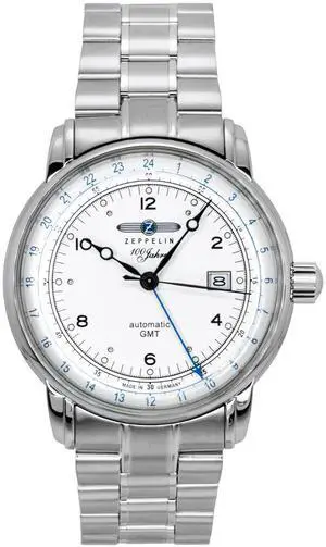 Zeppelin 100 Jahre GMT Stainless Steel Silver Dial Automatic 8666MB1 Men's Watch Zeppelin 100 Jahre GMT Stainless Steel Silver Dial Automatic 8666MB1 Men's Watch