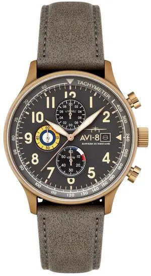 AVI-8 Hawker Hurricane Classic Chronograph Grey Dial Quartz AV-4011-0P Men's Watch AVI-8 Hawker Hurricane Classic Chronograph Grey Dial Quartz AV-4011-0P Men's Watch