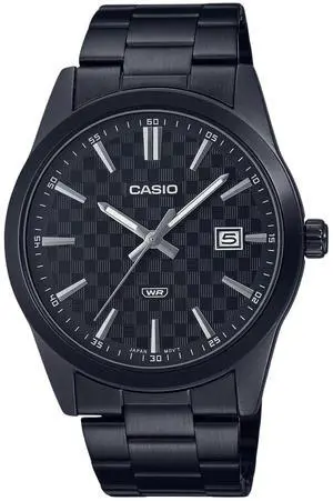 Casio Standard Analog Black Ion Plated Stainless Steel Black Dial Quartz MTP-VD03B-1A Men's Watch Casio Standard Analog Black Ion Plated Stainless Steel Black Dial Quartz MTP-VD03B-1A Men's Watch