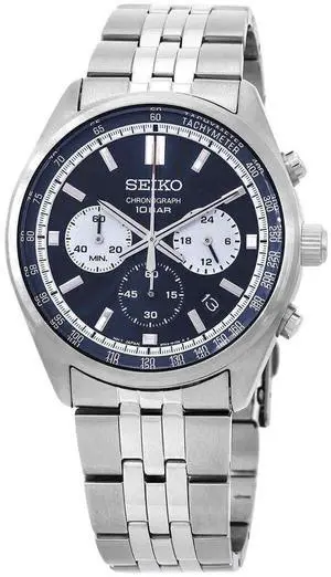 Seiko Discover More Chronograph Stainless Steel Blue Dial Quartz SSB427P1 100M Men's Watch