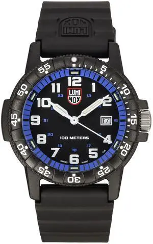 Luminox Leatherback SEA Turtle Giant Polyurethane Strap Black And Blue Dial Swiss Quartz XS.0324 100M Men's Watch Luminox Leatherback SEA Turtle Giant Polyurethane Strap Black And Blue Dial Swiss Quartz XS.0324 100M Men's Watch