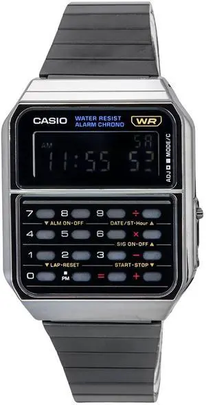 Casio Vintage Digital Calculator Stainless Steel Quartz CA-500WEGG-1B Men's Watch Casio Vintage Digital Calculator Stainless Steel Quartz CA-500WEGG-1B Men's Watch