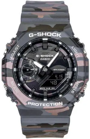 Casio G-Shock Analog Digital Camouflage Bio-based Resin Strap Black Dial Quartz GA-2100CMD-8A 200M Men's Watch Casio G-Shock Analog Digital Camouflage Bio-based Resin Strap Black Dial Quartz GA-2100CMD-8A 200M Men's Watch