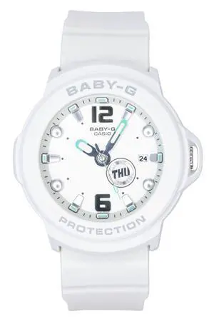 Casio Baby-G Plus Analog Resin White Dial Quartz BGA-15K-7A 100M Women's Watch With Convertible Holder Casio Baby-G Plus Analog Resin White Dial Quartz BGA-15K-7A 100M Women's Watch With Convertible Holder