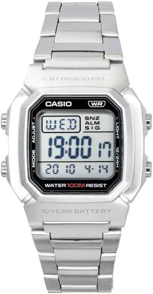 Casio Digital Stainless Steel Bracelet Quartz W-800HD-1AV 100M Men's Watch Casio Digital Stainless Steel Bracelet Quartz W-800HD-1AV 100M Men's Watch