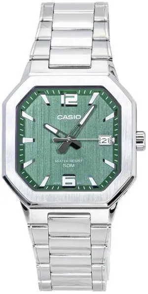 Casio Analog Stainless Steel Green Dial Quartz MTP-B195D-3AV Men's Watch Casio Analog Stainless Steel Green Dial Quartz MTP-B195D-3AV Men's Watch