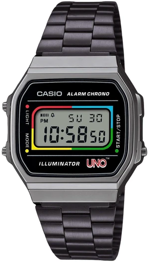 Casio Vintage Digital UNO Collaboration Model Stainless Steel Bracelet Quartz A168WEUC-1A Unisex Watch Casio Vintage Digital UNO Collaboration Model Stainless Steel Bracelet Quartz A168WEUC-1A Unisex Watch